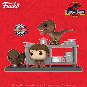 Funko Pop 1199 Tim Murphy con Velocirators Cocina - Jurassic Park - Speacial Edition