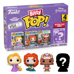 Funko Bitty Pop 4 Pack 2.5cm Princesas Disney - Rapunzel + Merida + Moana + ?