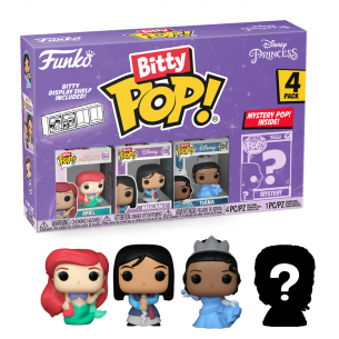 Funko Bitty Pop 4 Pack 2.5cm Princesas Disney - Ariel + Mulan + Tiana + ?
