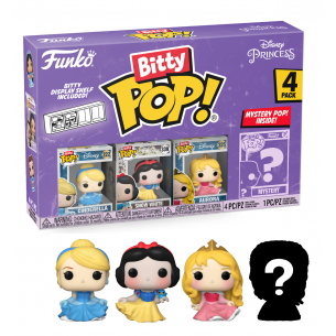 Funko Bitty Pop 4 Pack 2.5cm Princesas Disney - Cenicienta + Blancanieves + Aurora + ?
