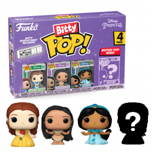 Funko Bitty Pop 4 Pack 2.5cm Princesas Disney - Bella + Pocahontas + Jasmine + ?