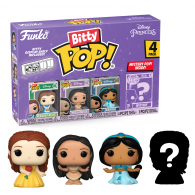 Funko Bitty Pop 4 Pack 2.5cm Princesas Disney - Bella + Pocahontas + Jasmine + ?