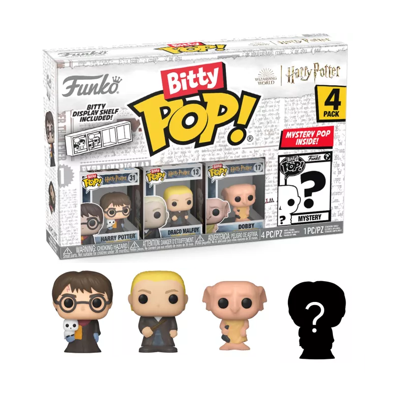 Funko Bitty Pop 4 Pack 2.5cm Harry Potter - Harry + Draco + Dobby + ?