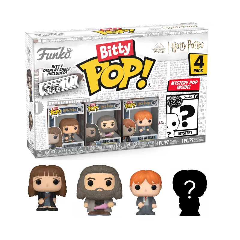 Funko Bitty Pop 4 Pack 2.5cm Harry Potter - Hermione + Hagrid + Ron+ ?