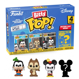 Funko Bitty Pop 4 Pack 2.5cm Disney - Goofy + Chip+ Minnie + ?