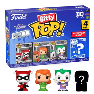 Funko Bitty Pop 4 Pack 2.5cm Dc - Harley Quinn + Poison Ivy + Joker + ?
