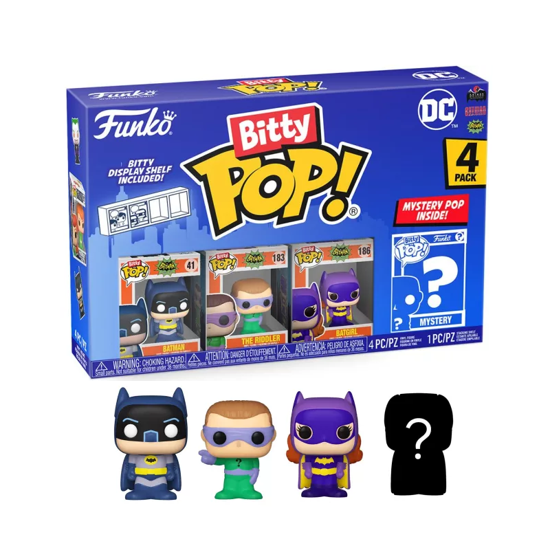 Funko Bitty Pop 4 Pack 2.5cm Dc - Batman + The Riddle+ Batgril + ?