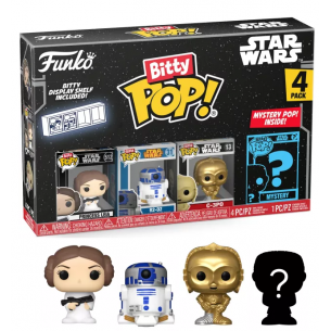 Funko Bitty Pop 4 Pack 2.5cm Star Wars - Leia + R2D2 + C3-P0 + ?