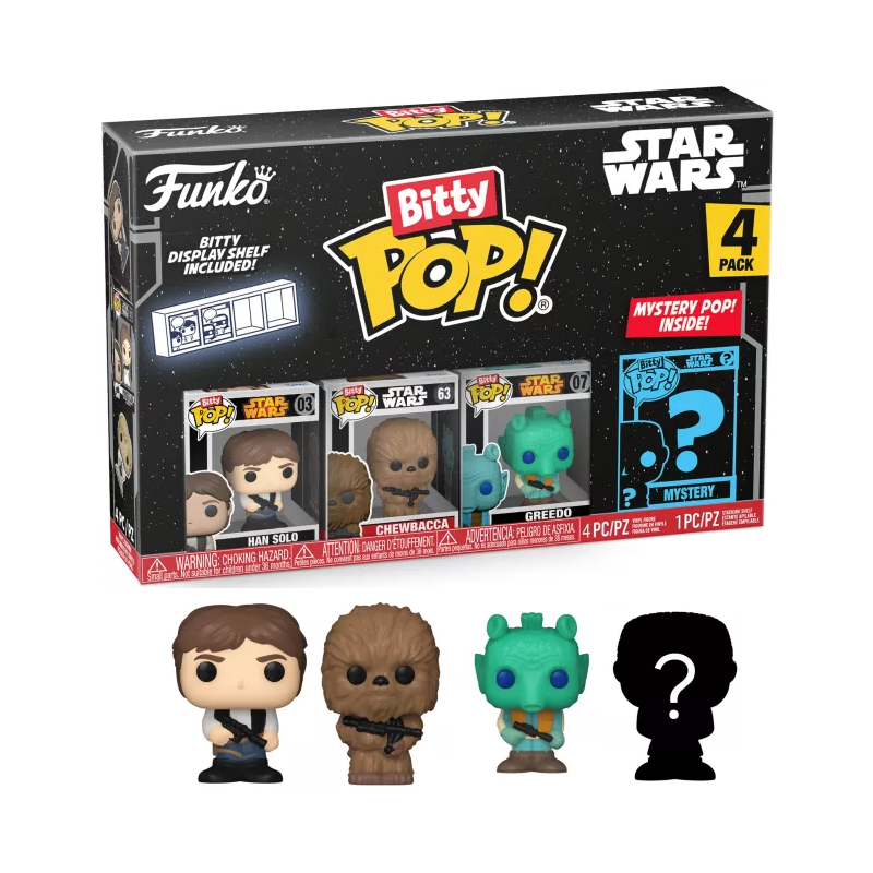 Funko Bitty Pop 4 Pack 2.5cm Star Wars - Han Solo + Chewbacca + Greedo + ?