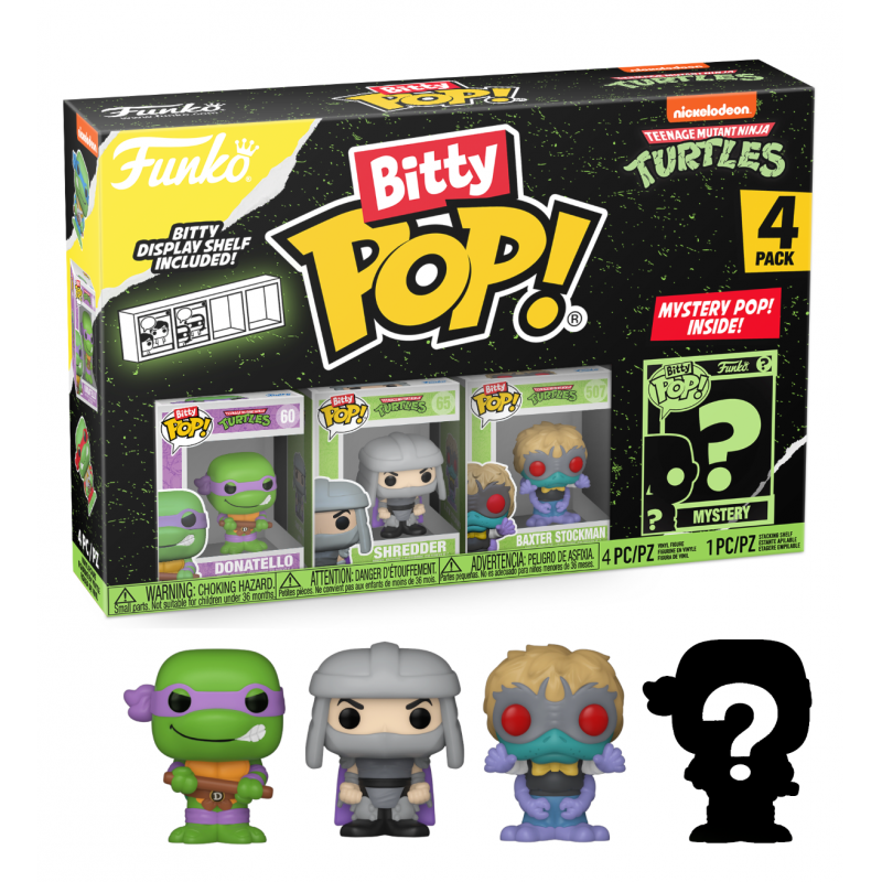 Funko Bitty Pop 4 Pack 2.5cm Trotugas Ninja - Donatello + Shredder + Baxter Stockman + ?