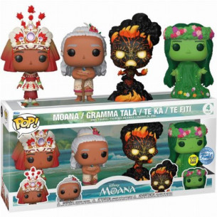 Funko Pop Pack 4 Moana, Gramma Tala, Te Ka, Te Fiti - Disney - Special Edition