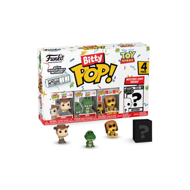 Bitty Pop 4 Pack 2.5cm Toy Story - Woody - Rex - Slinky Dog - ?