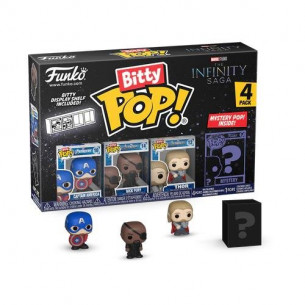 Funko Bitty Pop 4 Pack 2.5cm Marvel - Capitan America + Furia + Thor + ?