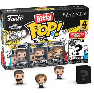 Bitty Pop  4 Pack 2.5cm Friends - Joey Tribbiani +Ross Geller + Rachel Green + ?