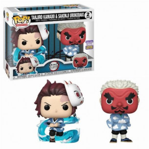 Funko Pop PACK 2 Tanjiro Kamado y Sakonji Urokodaki - Demon Slayer - WinterCon 2023