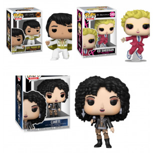 Pack Funko Pops Cantantes Cher, Ed Sheeran y Elvis