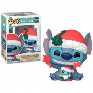Funko Pop 1522 Stitch Unwrapping Gift - Special Edition - Sticker Convencion Atenas 2024