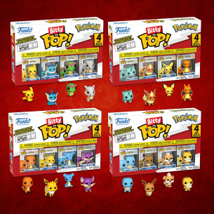 COLECCION COMPLETA Funko Bitty Pop 4 Pack 2.5cm POKEMON