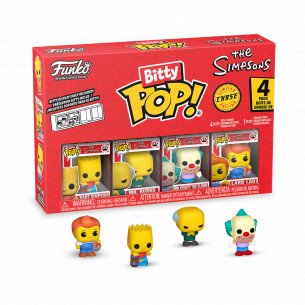 Funko Bitty Pop 4 Pack Simpsons -  Bart Simpson - Mr. Burns - Krusty the Clow - Lard Lad