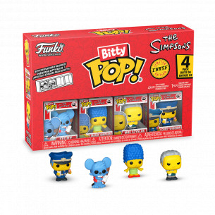 Funko Bitty Pop 4 Pack Simpsons -  Itchy - Marge Simpson - Moe Szyslak - Chief Wiggum