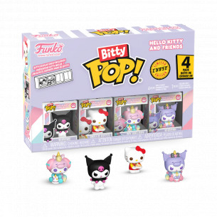 Funko Bitty Pop 4 Pack 2.5cm Hello Kitty -  Kuromi - Hello Kitty - My Melody - Kuromi