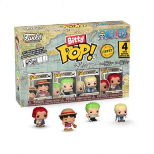 Funko Bitty Pop 4 Pack 2.5cm Luffy - Zoro - Axe-Hand Morgan + ? - One Piece - LEER DESCRIPCION