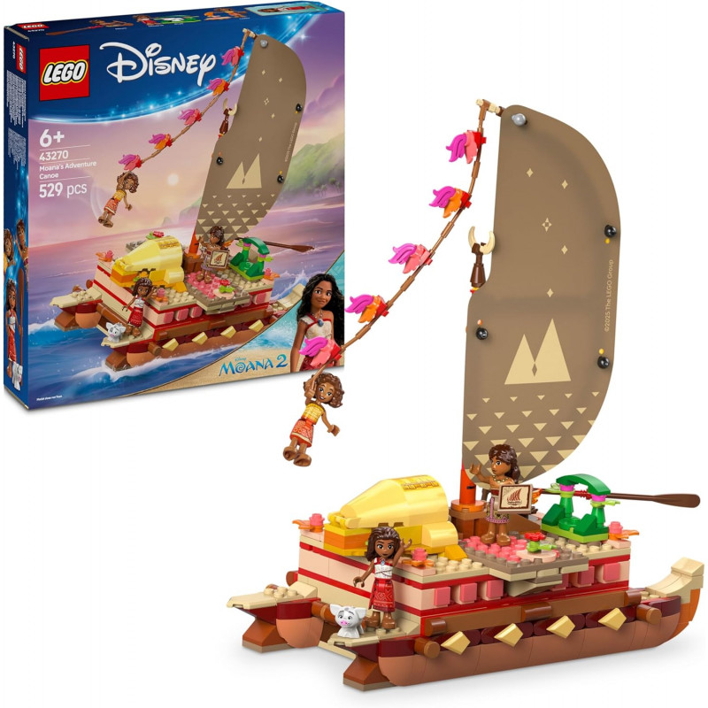LEGO 43270 Canoa de Aventuras de Vaiana - Disney - 529 Piezas