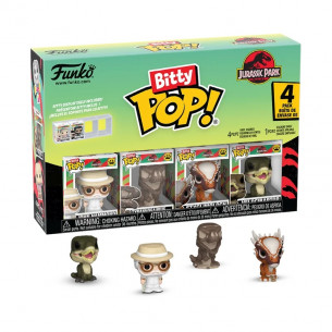 PRE-PEDIDO Bitty Pop 4 Pack 2.5cm - John Hammond + Tyrannosaurus + Stygimoloch + Figura Bitty Pop! sorpresa - Jurassic Park